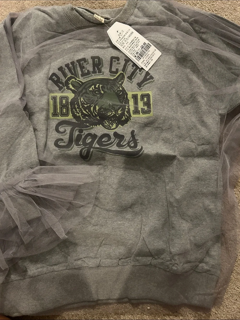 Kids Grey 'River City Tigers' Graphic Sweatshirt